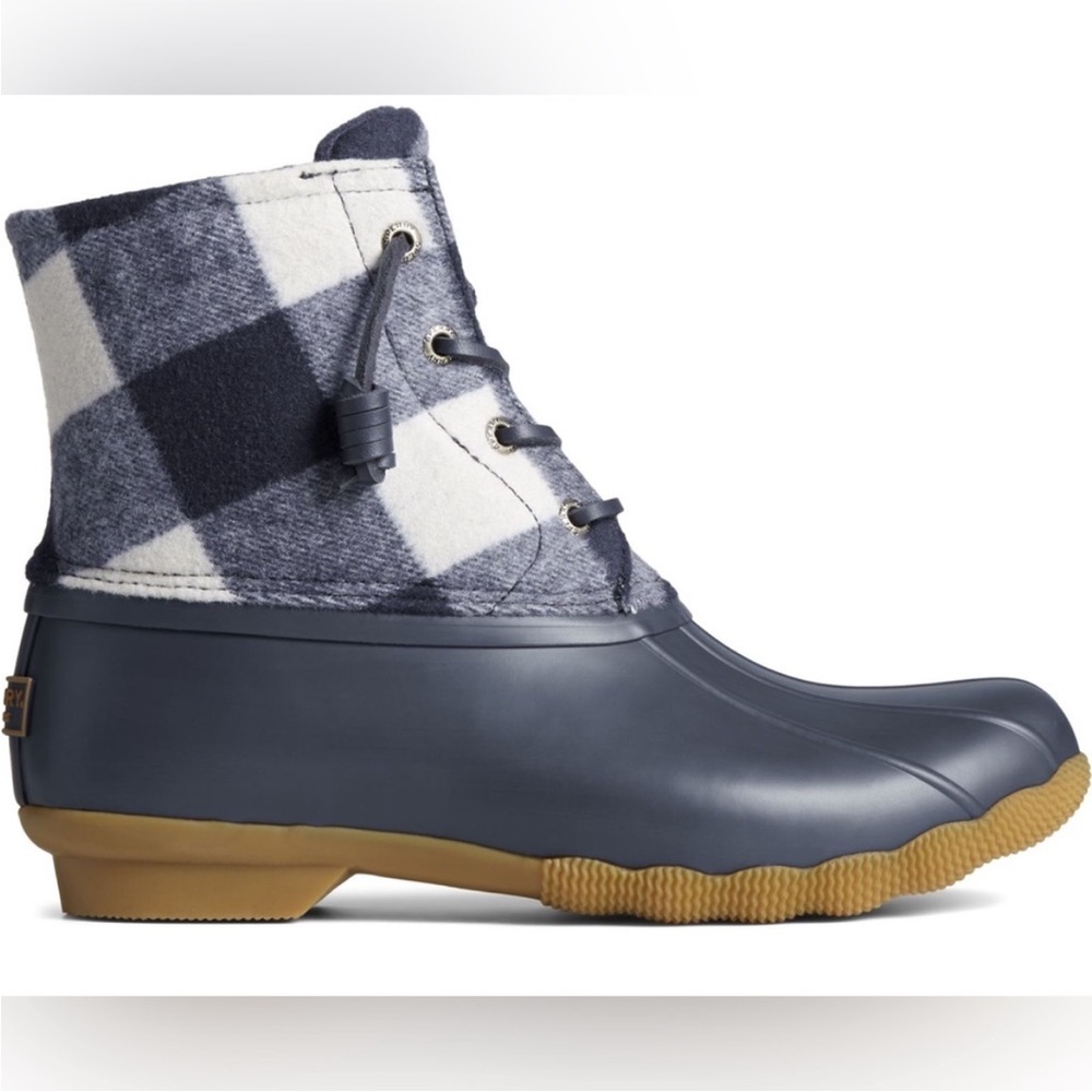 Sperry Saltwater Wool Blend Plaid Duck Boots Size 7 NEW